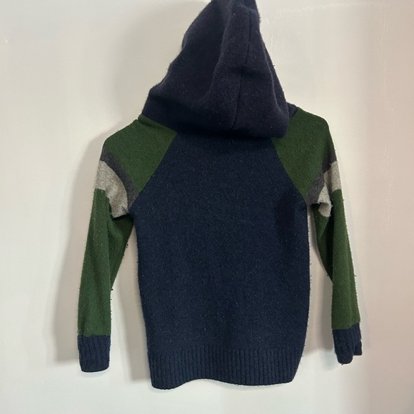 Kids' Navy and Green Colorblock Hoodie - Picture 3 of 5